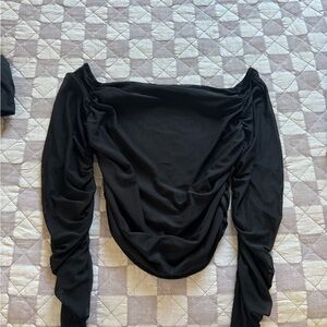 Mesh off the shoulder long sleeve